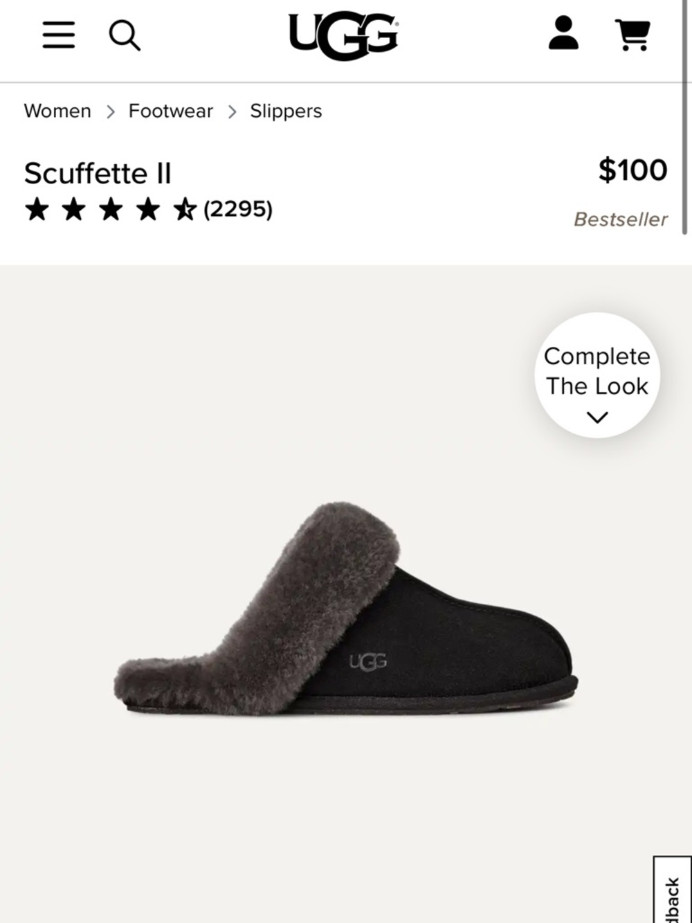 AUTHENTIC UGG Scuffette - Black